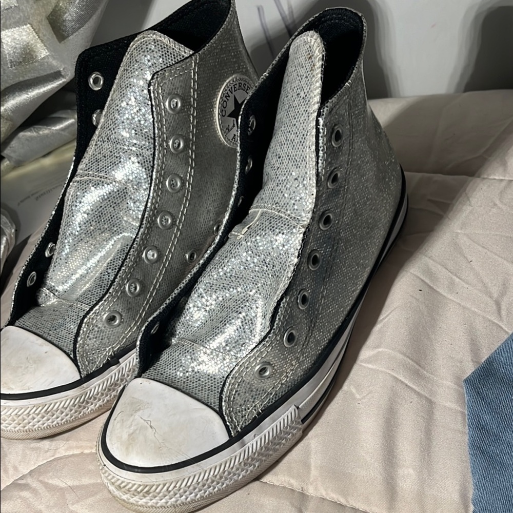 Converse Women's Silver High-Top Sneakers